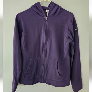 LL BEAN Full Zip Fleece Hoodie, Purple, Size Medium. Excellent Condition.